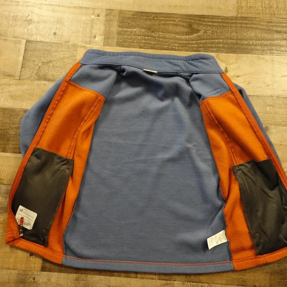 Columbia Steens Mountain Fleece‎ Jacket Kids L (14/16) Blue/Orange Full-Zip
